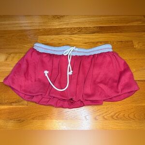 Urban Outfitters Red Lounge Skort Drawstring Elastic Waist Size L